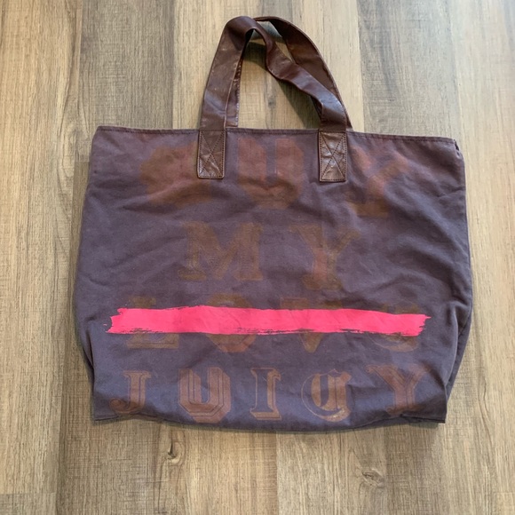 Juicy Couture Handbags - Vintage Juicy Couture Tote Canvas Brown Leather